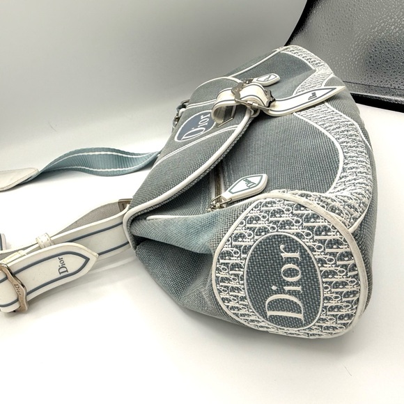 Dior Galliano Blue East West Baguette Saddle Bag - Picture 4 of 12